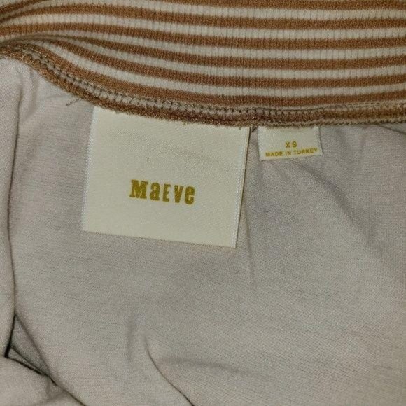 Anthropologie Maeve haven dress in tan and cream striped tee shirt dress size xs - Picture 6 of 7